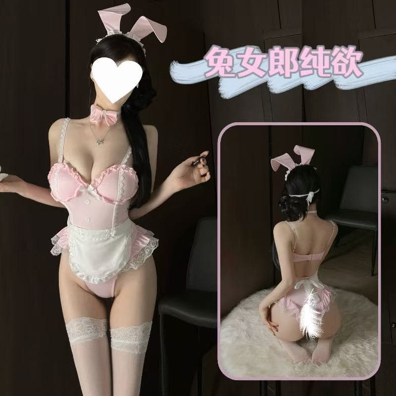 Sexy Lingerie Maid Costume with Push-Up Bra, Hot Uniform Roleplay Sleepwear Wholesale qqny Date Night Dress