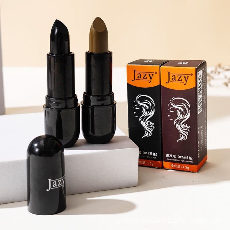 Temporary Hair Color Stick, One-Time Hair Dye Pen, Covers Gray Hair, Chestnut Brown, Black, Lipstick-Style Hair Color Pen, Instant Hair Dye