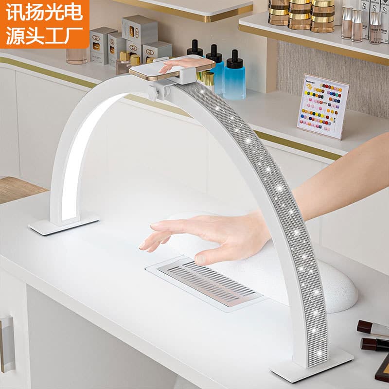 30-inch cross-border new U-shaped half-moon nail lamp with diamonds for beauty salons LED desktop nail fill light