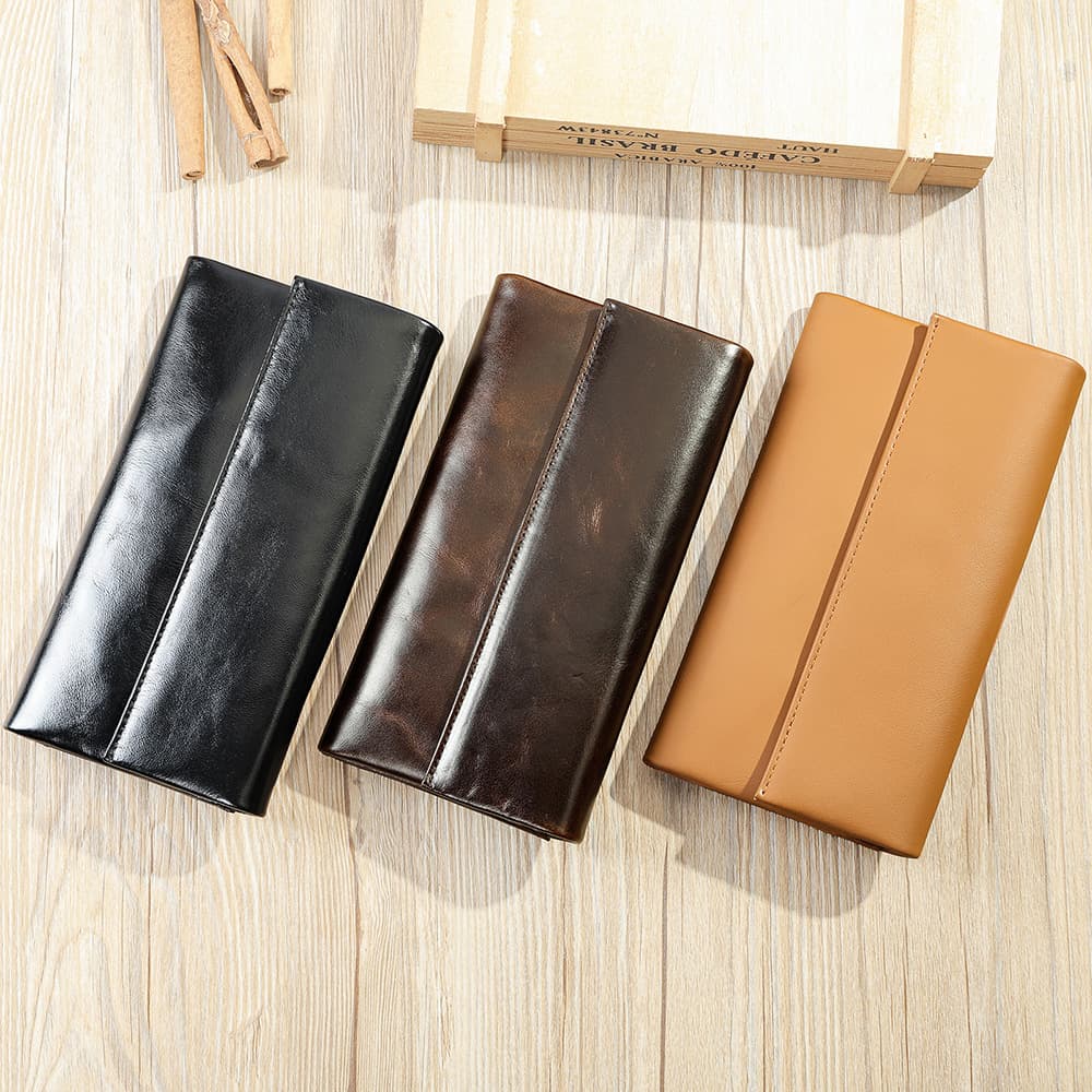 Cross-border Genuine Leather Men's Long Wallet Large Capacity Multi-Card Slot Clutch Leather Wallet