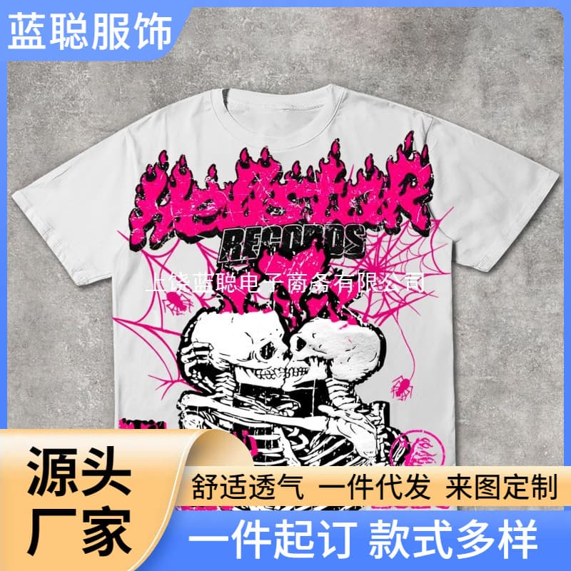 Cross-border 2025 Summer New European and American Trendy Loose Short Sleeve Round Neck T-Shirt Vintage Versatile Casual Factory Direct