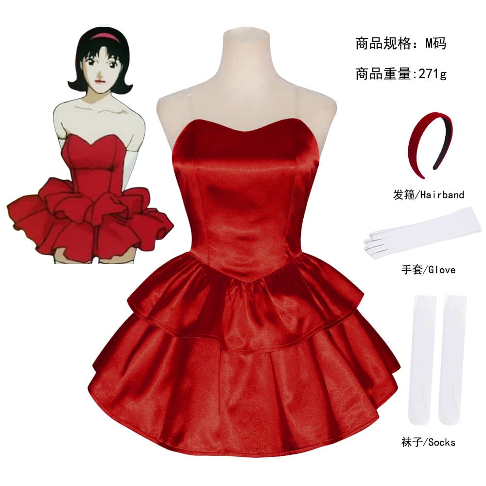 1997 Thriller Japanese Anime Film Perfect Blue Cosplay Costume Mima Red Dress Cos Dress In Stock