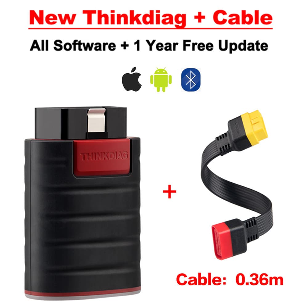 ThinkDiag OBD2 Car Fault Diagnostic Tool Overseas Multilingual Version OBD2 Cable with One Year Free Software