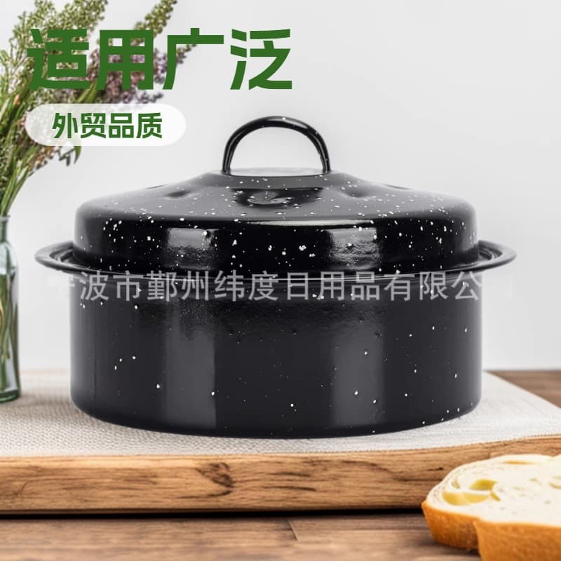 Enamel Turkey Pot Cross-border Roast Chicken Stove Black Amazon