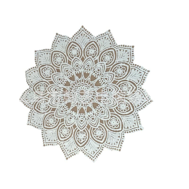 French retro style tablecloth, white vanity mat, coffee table tablecloth, round tablecloth