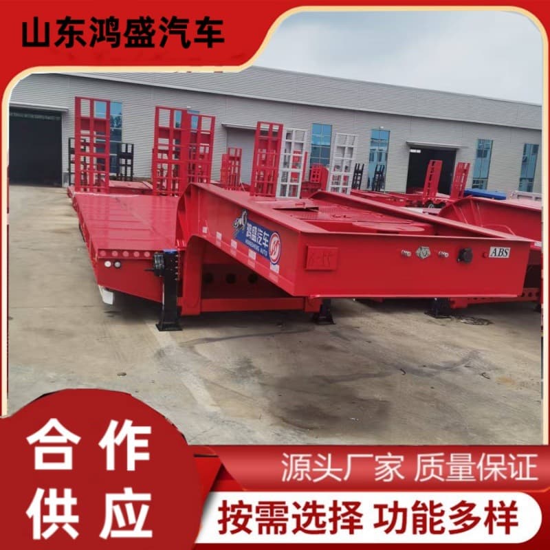 10.5-meter low-bed semi-trailer, large tires 295, 60-ton configuration, excavator board engineering vehicle price