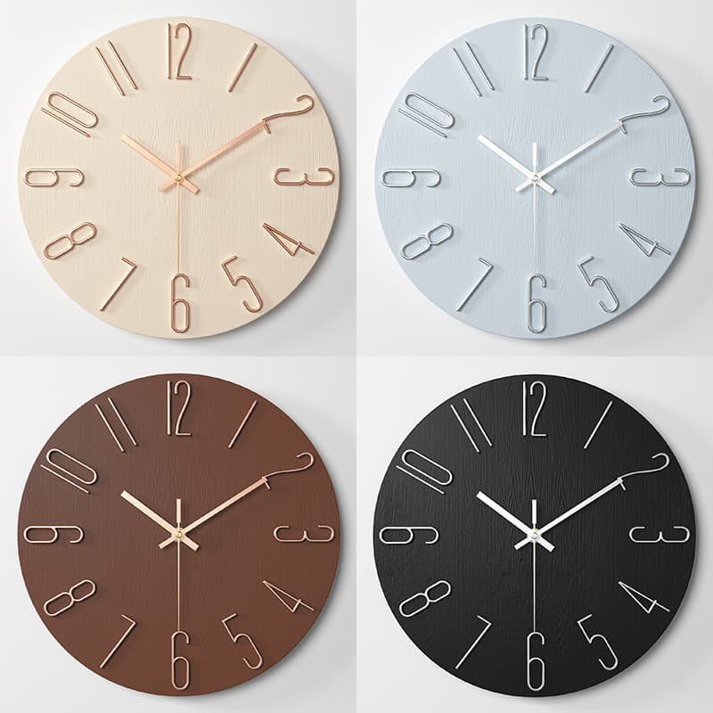 Wall clock for living room, simple and stylish, 12-inch (30cm) for home use.