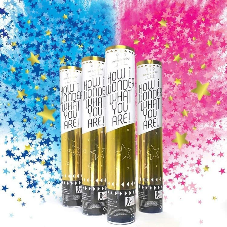 Star Powder Twistable Hand Operated Rotating Gift Cannon Baby Shower Theme Gender Reveal Celebration Toy Firework Gift