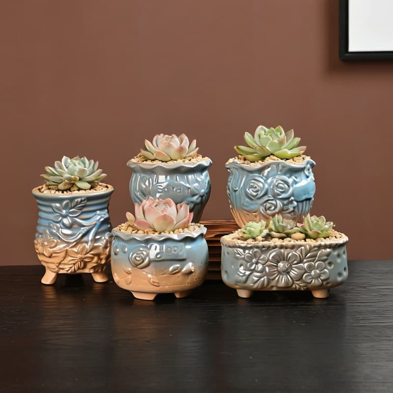 Creative Flower Pot Set for Home Living Room Greenery Indoor Balcony Succulent Pothos Planting Kit