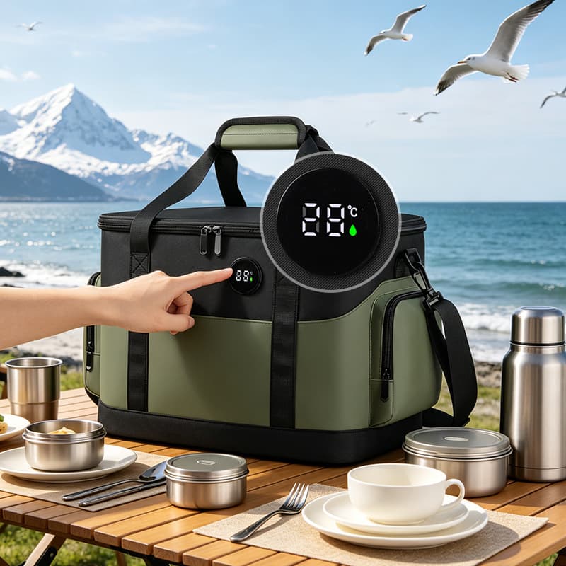 26L Cross-Border Portable Outdoor Travel Picnic Camping Insulated Lunch Bag, Waterproof Aluminum Foil Cooler Bag with Ice Pack