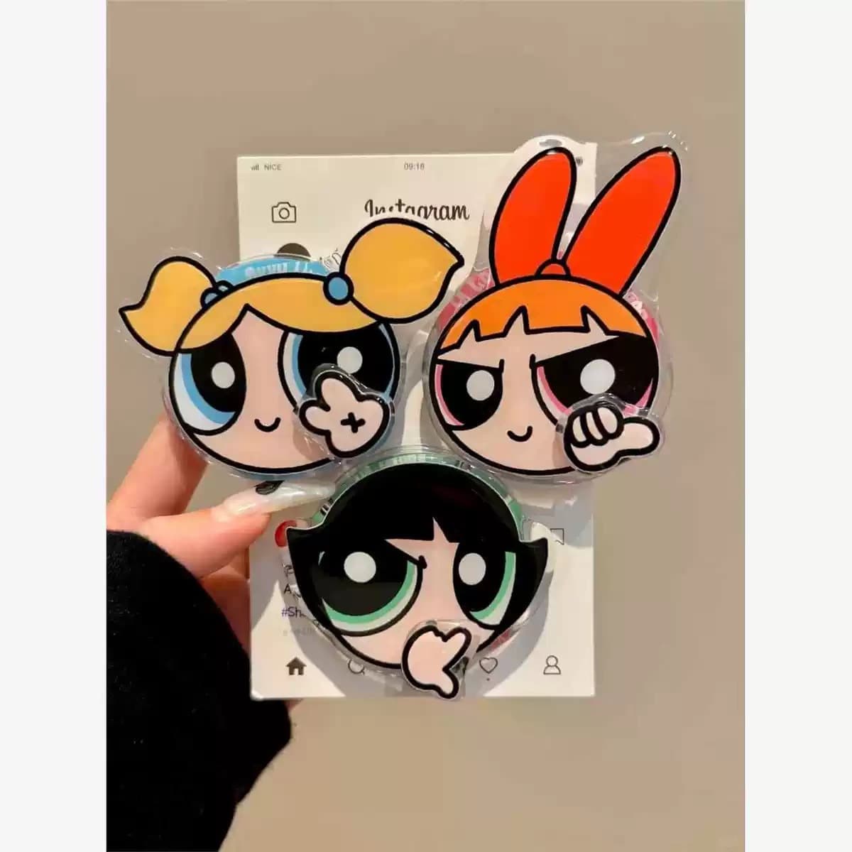 Rotating Cartoon Powerpuff Girls Magsafe Magnetic Stand Phone Grip Desktop Strong Suction New