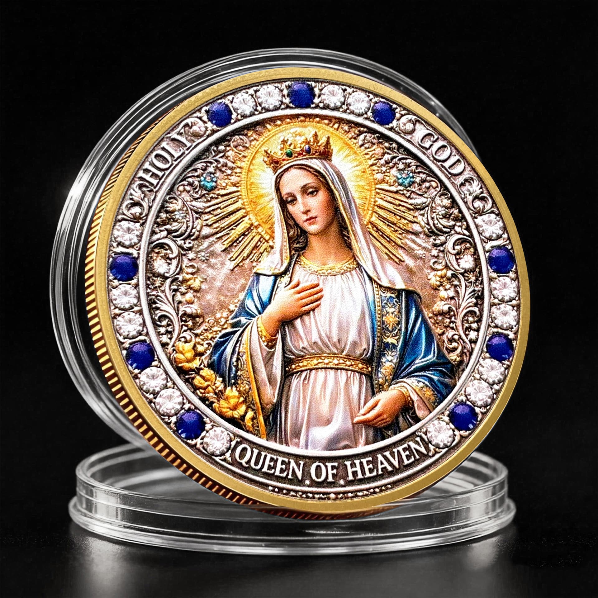The Lord's Prayer Commemorative Coin Queen of Heaven Coin Theme Gold-Plated Collectible Craft
