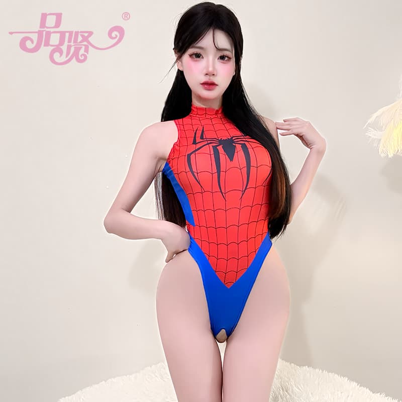 Pinxian Anime Swimsuit Cosplay Bodysuit Tight Bikini Spider-Man Sexy Lingerie Swimsuit 2485