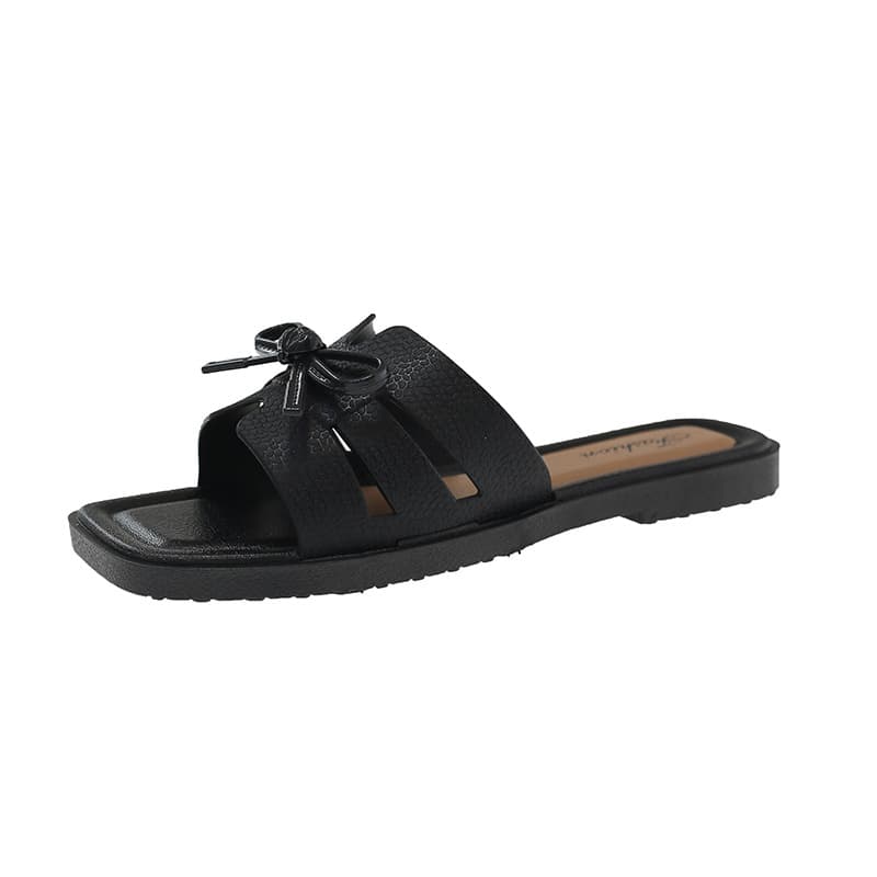 French Fairy Style One-Strap Sandals 2026 New Fashion Versatile Bowknot Summer Women's Casual Flat Slippers