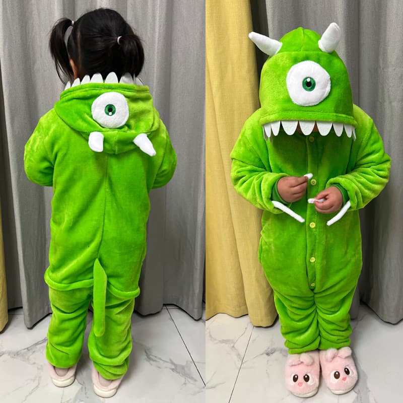 2025 New Autumn/Winter Flannel Anime Cat Paw Black Cat Leopard Print Cat Kids Animal Onesie Pajamas Homewear