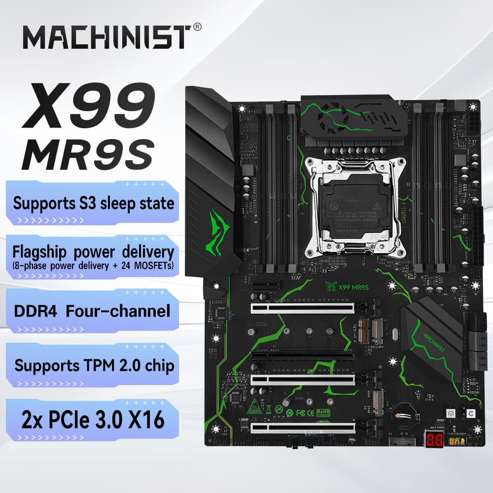Machinist X99 MR9S Motherboard TPM2.0 LGA2011-3 DDR4 PCIE3.0