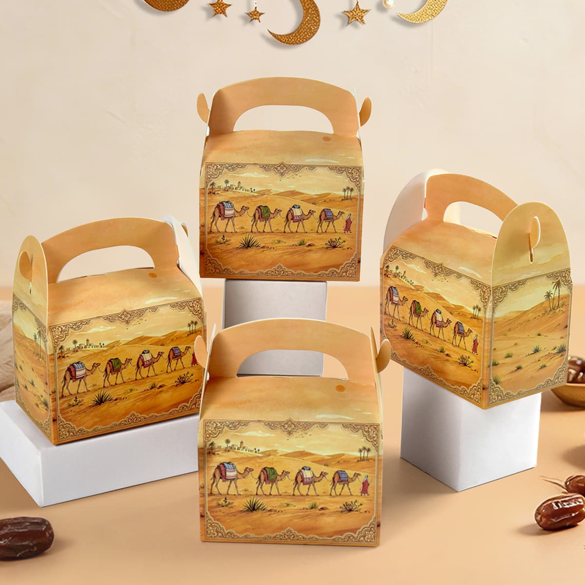 Retro Desert Camel Portable Gift Box Foldable Kraft Paper Gift Box Holiday Candy Gift Box