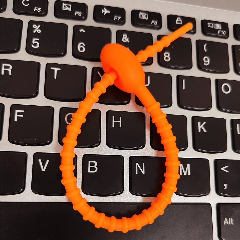 Colorful Silicone Zip Tie Keychain DIY Ornament Keyring Lanyard Cable Organizer Cord Winder Plush Doll