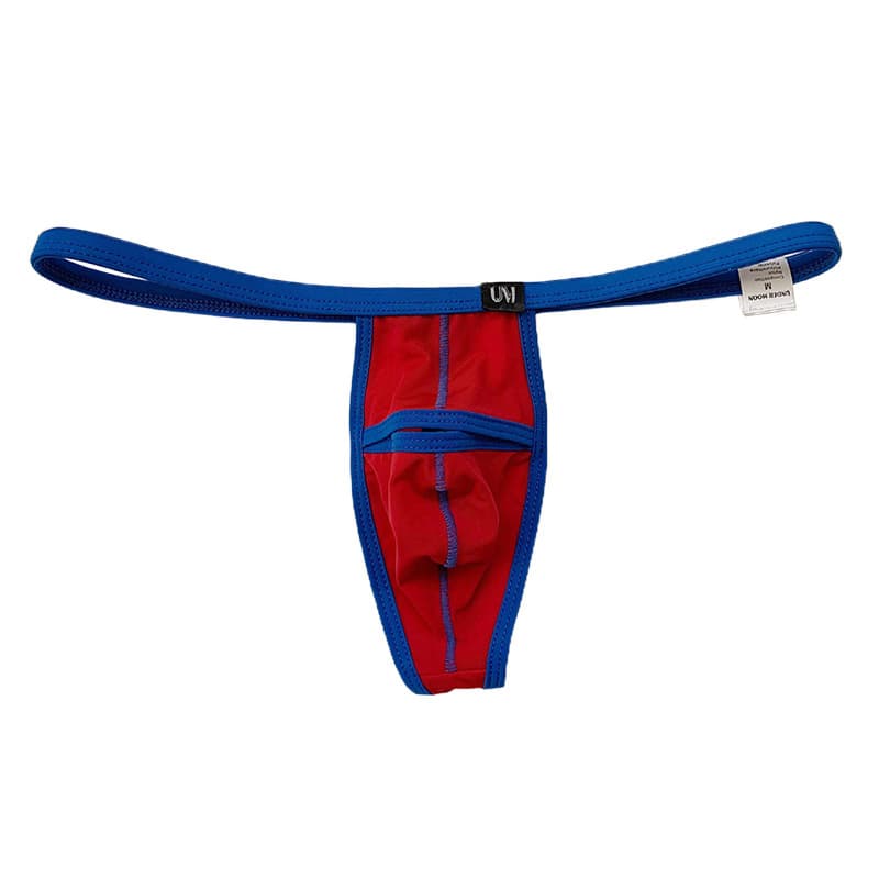 Men's Ice Silk Open Crotch Boxer Shorts Sexy U-shaped Bulge Small Underwear Fun T-pants W111