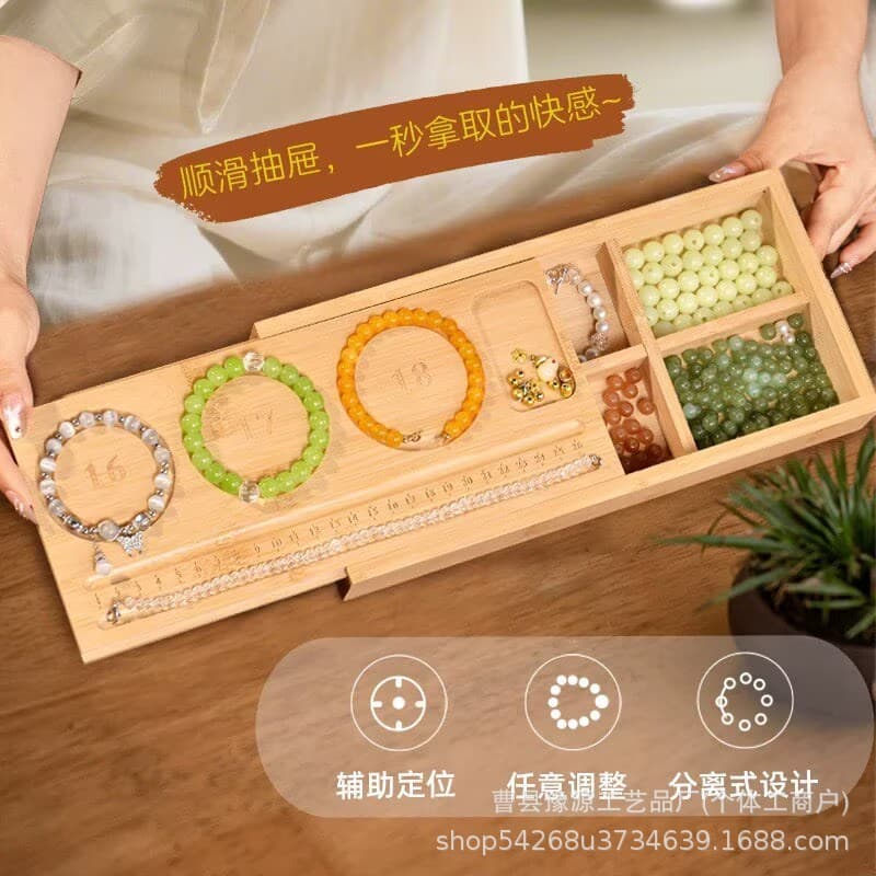 Handmade DIY Necklace Bracelet Tool Tray, Bead Design Tray, Jewelry Display Tray, Wooden Jewelry Making Tray