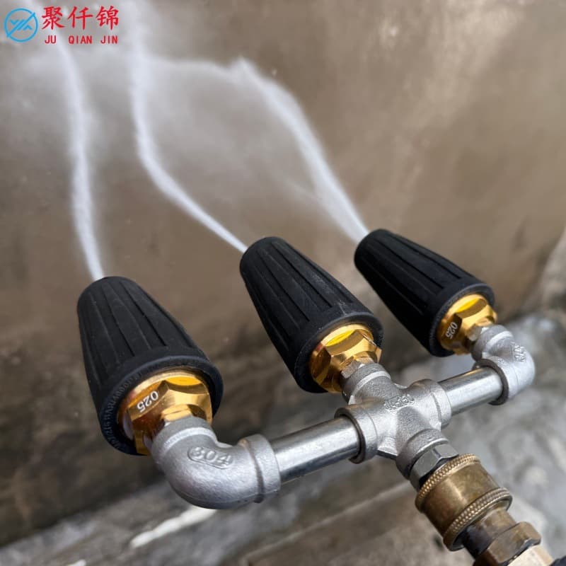 Cross-Border High-Pressure Cleaning Machine Lotus Rotating Aluminum Alloy Multi-Port Nozzle 4000PSI Bark Peeling Machine Nozzle