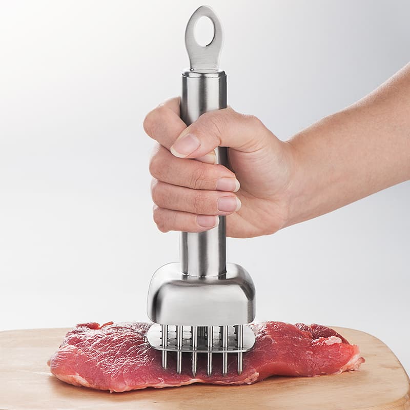 In Stock 304 Stainless Steel Meat Tenderizer Needle Steak Needle Tenderizing Pin Meat Hammer Tendon Breaker with Meat Clips for Roasting and Piercing