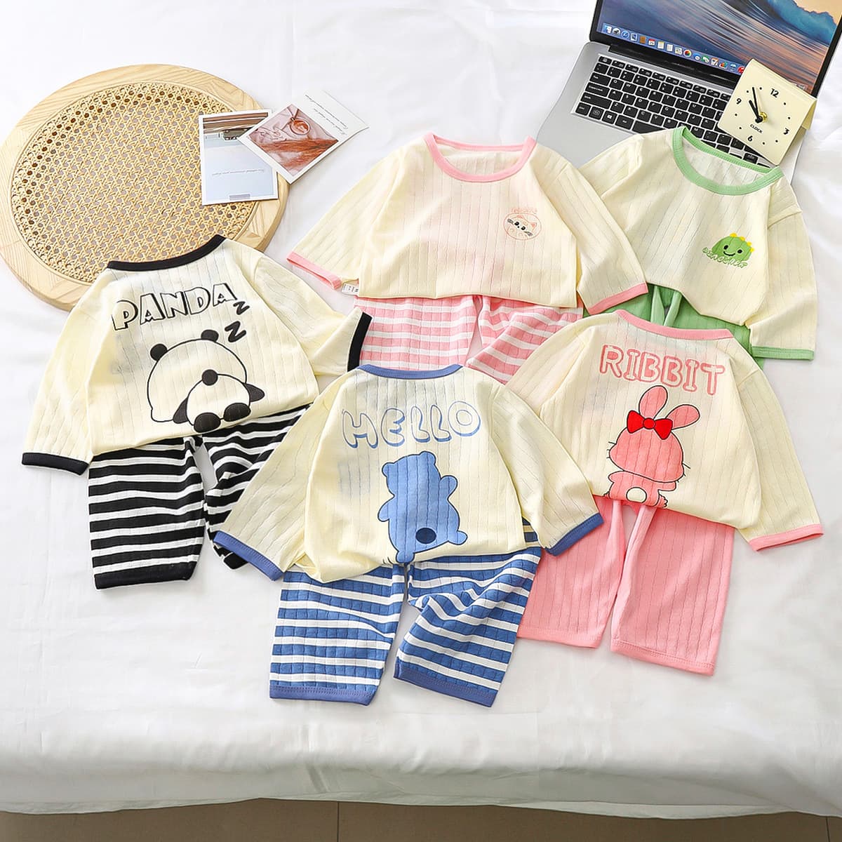 Children's Homewear Set Summer New Cotton Girls Air Conditioning Wear Boys Summer Baby Pajamas Kids Clothing