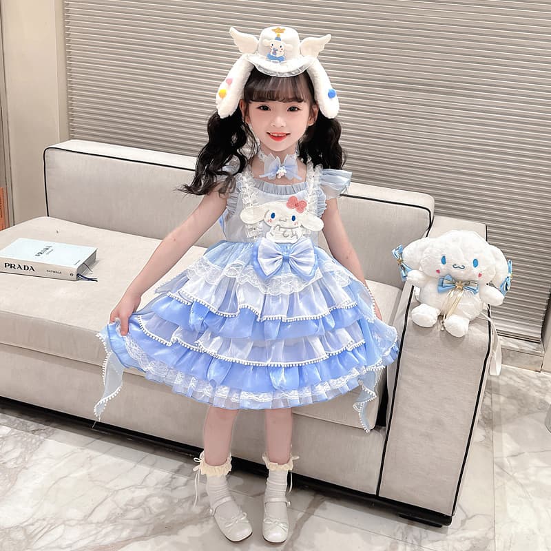 Cinnamoroll Dress for Girls Lolita Princess Dress Autumn Fall Children's Birthday Puffy Skirt