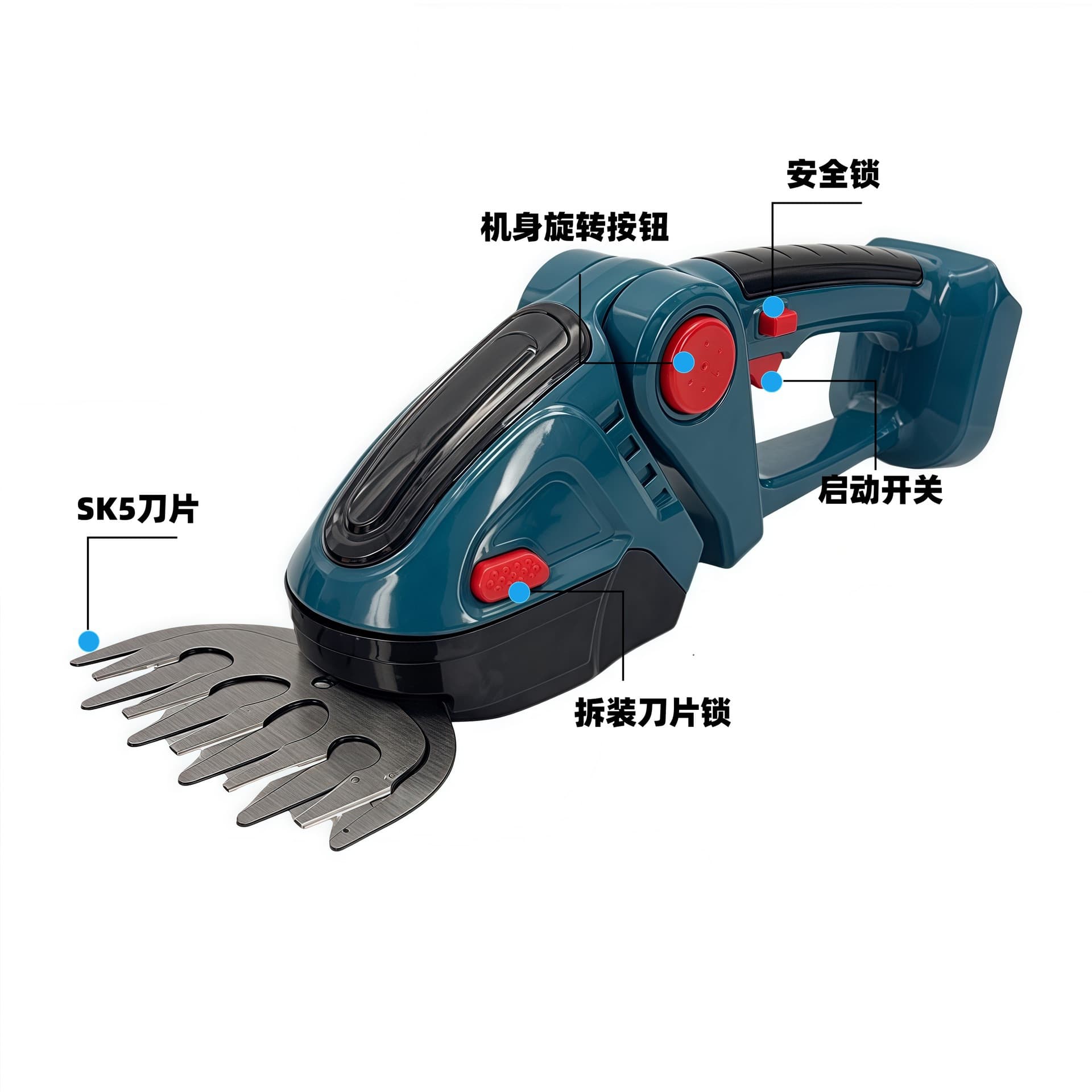 Electric mini hedge trimmer, handheld rechargeable hedge trimmer, pruning machine, lawn trimmer, hedge trimmer, cross-border wholesale