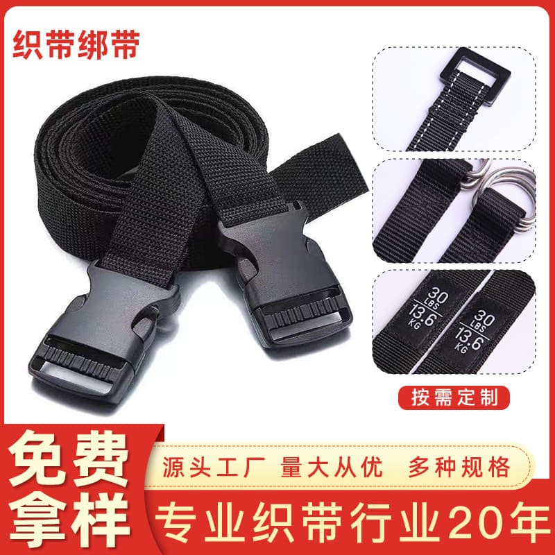 Manufacturer Sewn Webbing Strap In-Stock Storage Luggage Fixing Tying Plastic Buckle Strap Adjustable