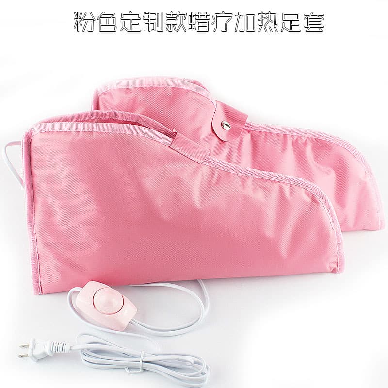 Pink Short Heated Foot Wrap for Wax Therapy Foot Care, Electric Heating Foot Wrap for Foot Maintenance