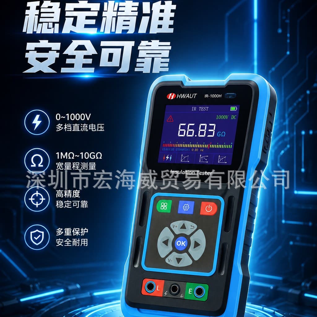 IR-1000H Professional Insulation Resistance Tester Megohmmeter DC1000V High Voltage IR, PI, DAR, VR