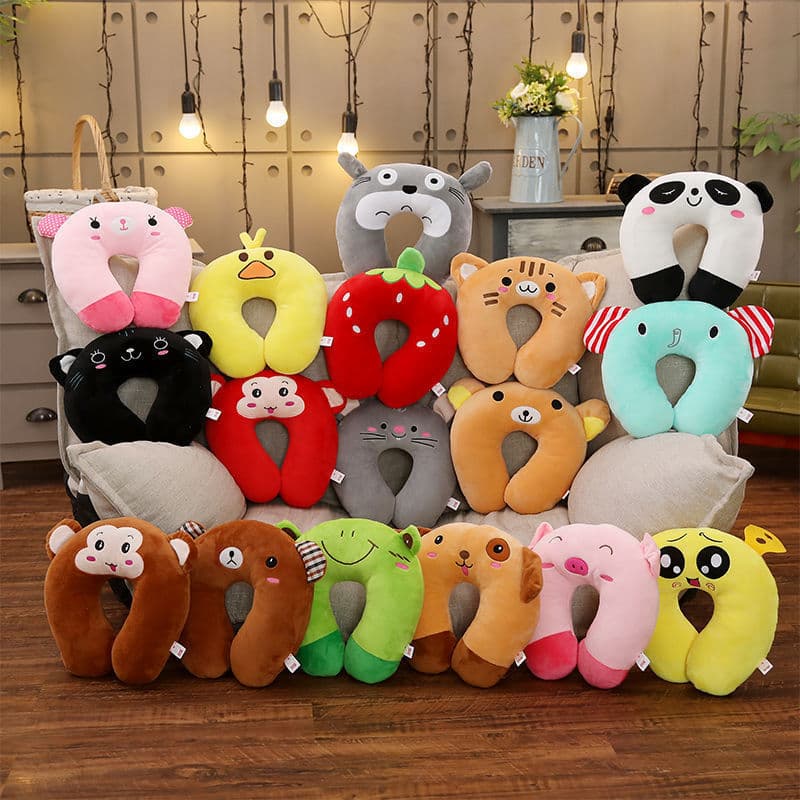 Pillow Cute Office Nap Cervical U-Shaped Pillow Neck Support U-Pillow Neck Pillow Cartoon Airplane Travel Pillow