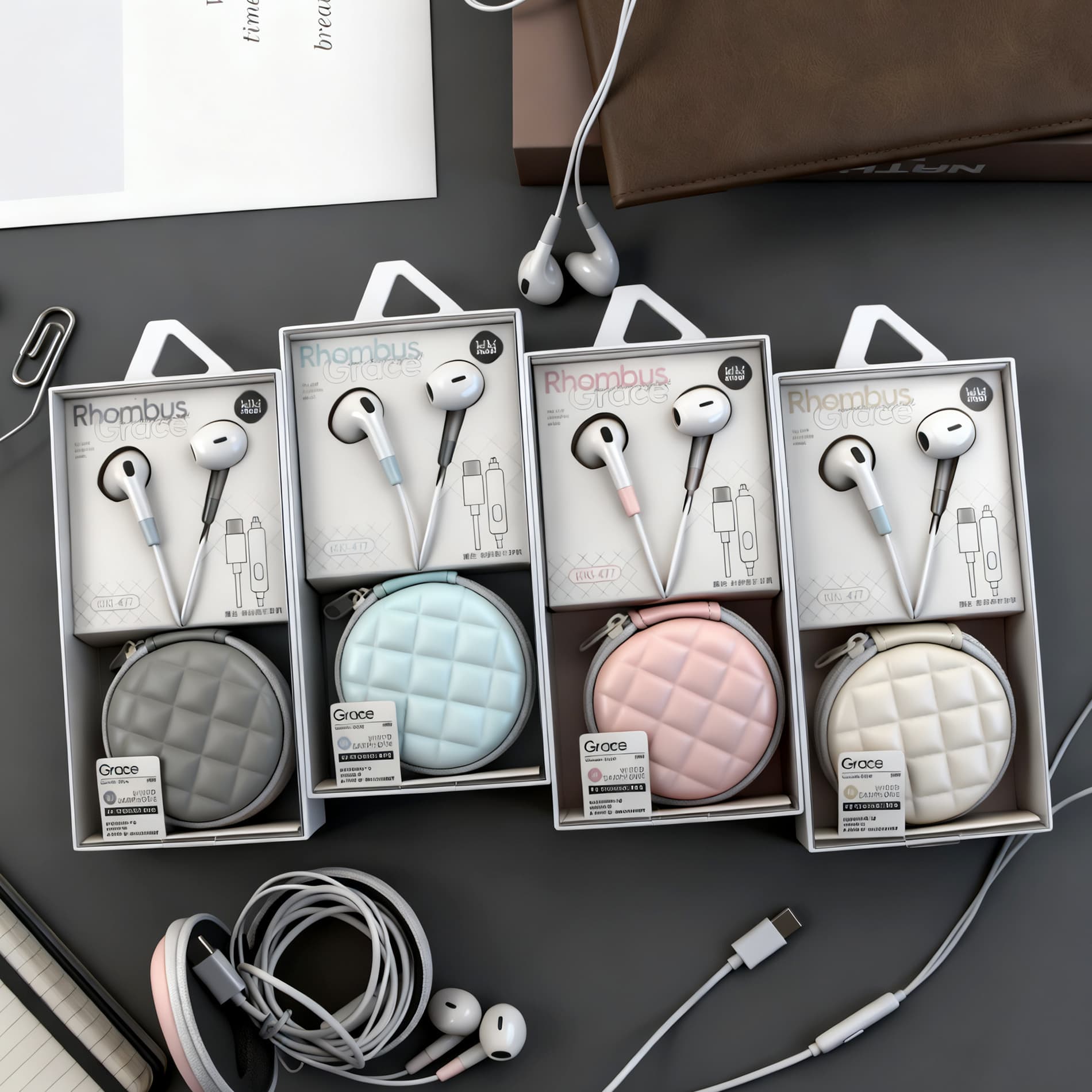 ki-477 Type-C Wired Earphones Compatible with Huawei, Xiaomi, and Apple 15/16 Cartoon Type-C Earphones
