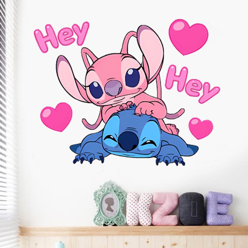 Stitch Lilo Cartoon Anime Decorative Wall Decor Graffiti Wall Sticker PVC Self-Adhesive Wall Sticker