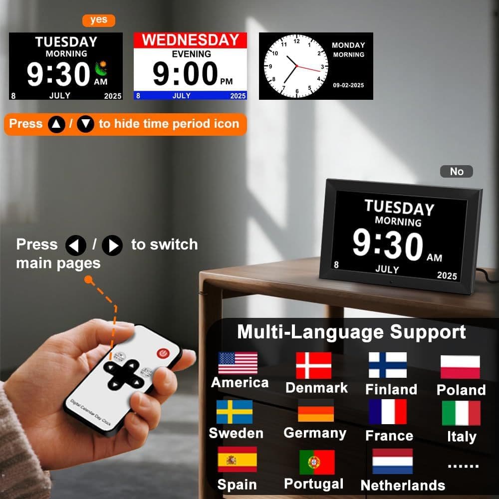 Factory Direct 10.1-inch Smart Digital Clock HD LCD Display USB/SD Card Video/Image Playback
