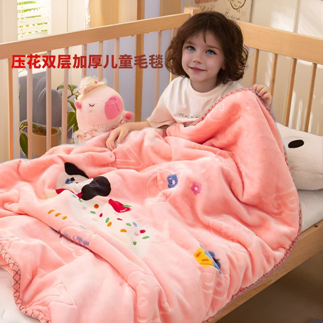 Double-layer Thickened Children's Blanket Raschel Cartoon Baby Blanket Kindergarten Blanket Cross-border Children's Blanket Wholesale