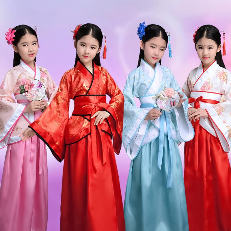 Children's Ancient Costume Hanfu Tang Suit Qin Dynasty Spring and Autumn Warring States Three Kingdoms Imperial Consort Dress Han Dynasty Gege Ancient Performance Costume