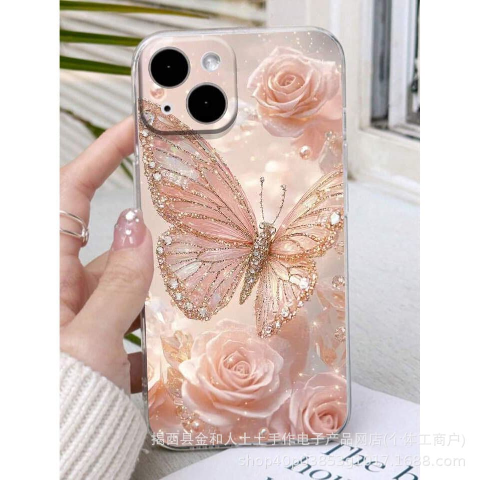 Butterfly apple 17 mobile phone case iphone15 silicone 16 suitable for 14promax all-inclusive 1213xsmax