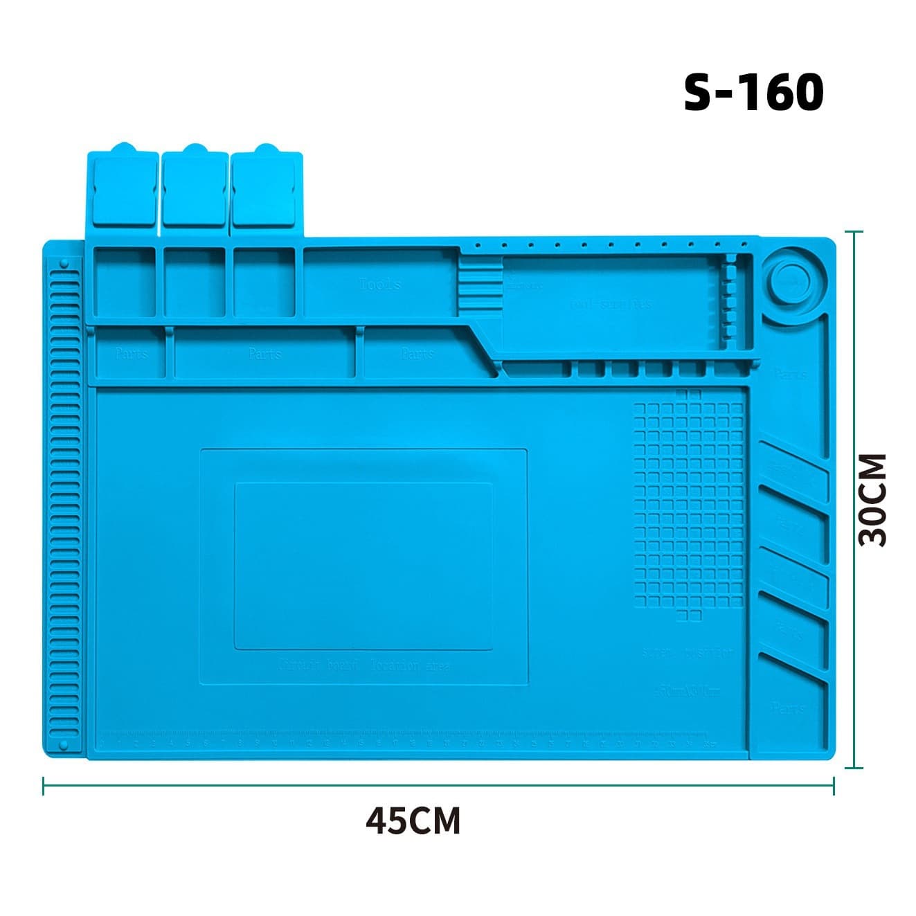 Silicone Mat for Phone Motherboard Soldering Iron Hot Air Gun Workstation Heat Insulation Pad with Magnetic and Screw Positions Repair Mat