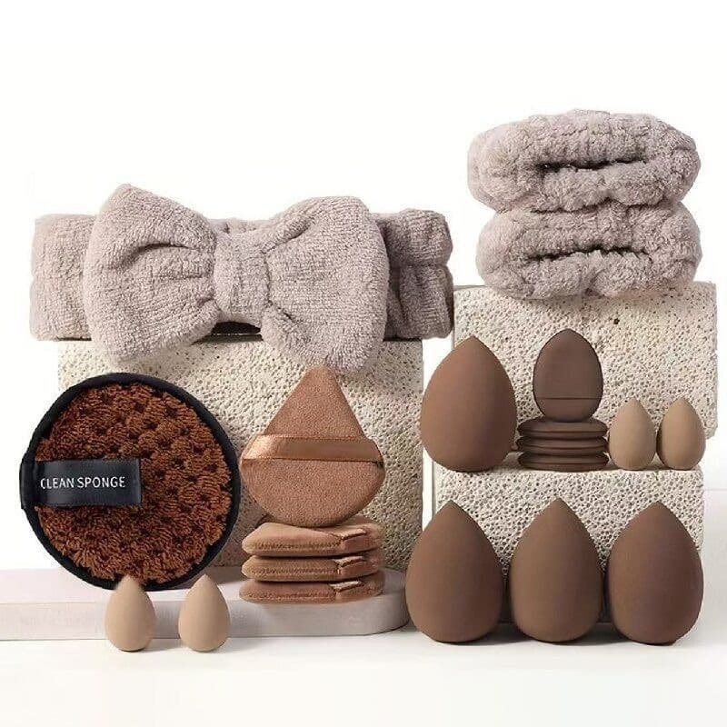 Cross-border best-selling powder puff set 20 pieces combined beauty tool set face wash makeup puff Xiyin temu dropshipping