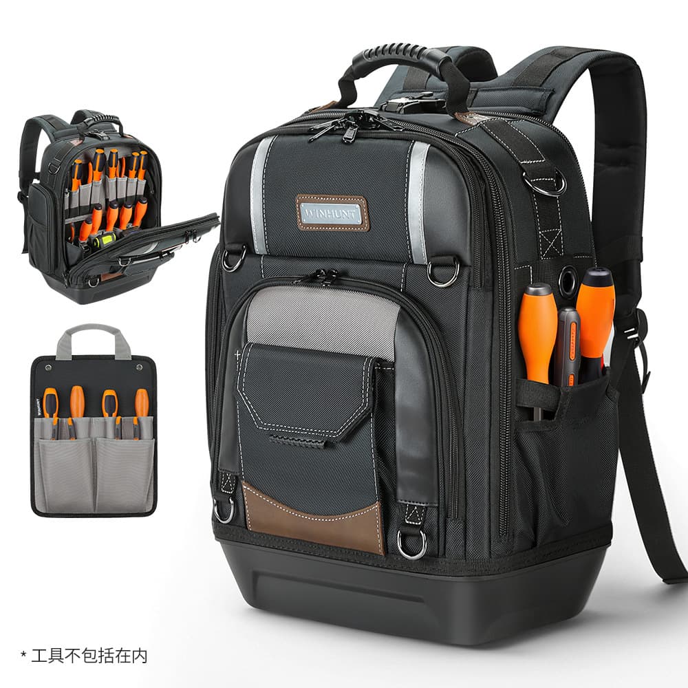 Changshengke Large Capacity Heavy Duty Hardware Tool Backpack, Electrician Durable Multifunctional Thickened High Backpack