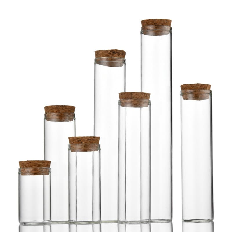Diameter 30mm Borosilicate Glass Tube Bottle with Cork Stopper, Flower Tea Bottle, Cordyceps Bottle, Wish Drift Bottle