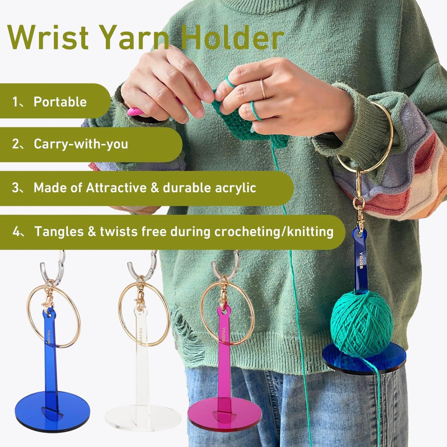 Portable Acrylic Yarn Holder Knitting Yarn Storage Rack Multi-Function Winder Crochet Helper Tool