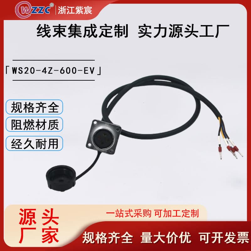 Factory custom WS24 aviation plug with wire electronic equipment waterproof connector harness processing with wire cable