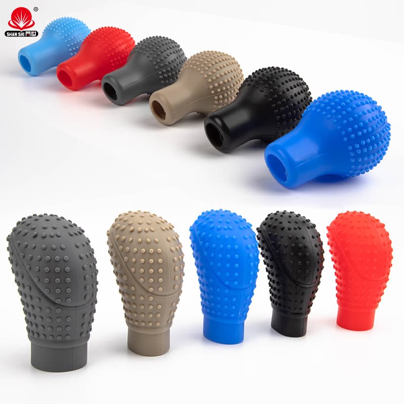 Car Silicone Gear Sleeve Round Gear Handle Sleeve Oval Manual Massage Gear Head Protective Sleeve Car Handbrake Sleeve