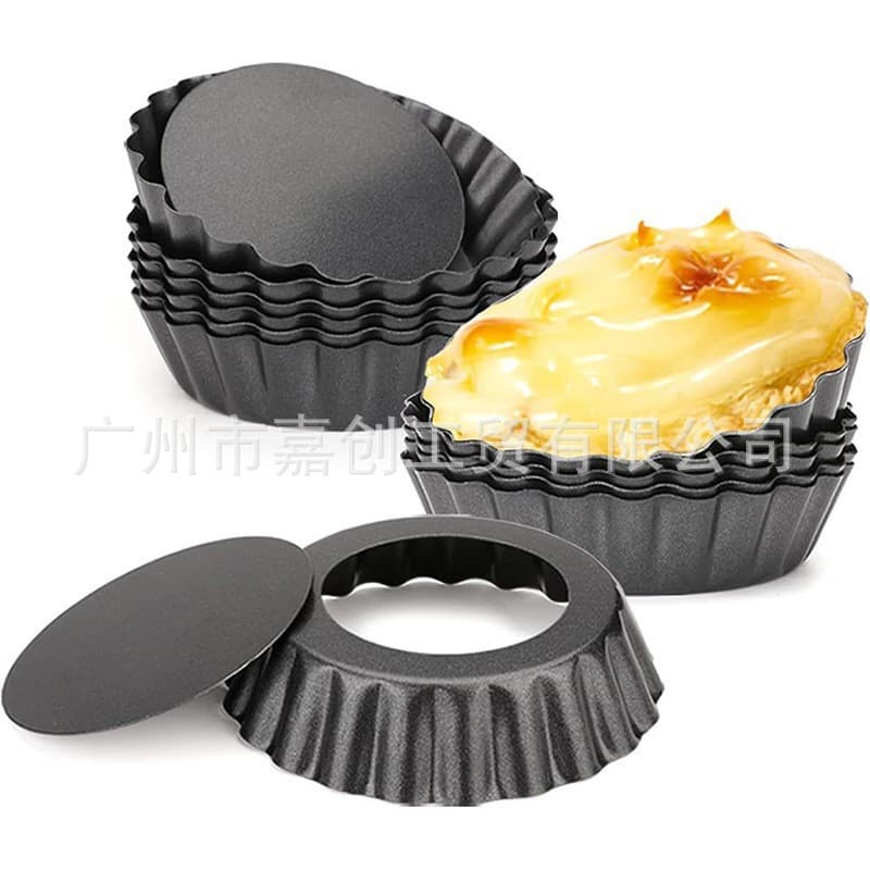 Cross-border 3-inch 4-inch Bottom Removable Tart Mold Round Fluted Mold Pizza Cake Baking Mold