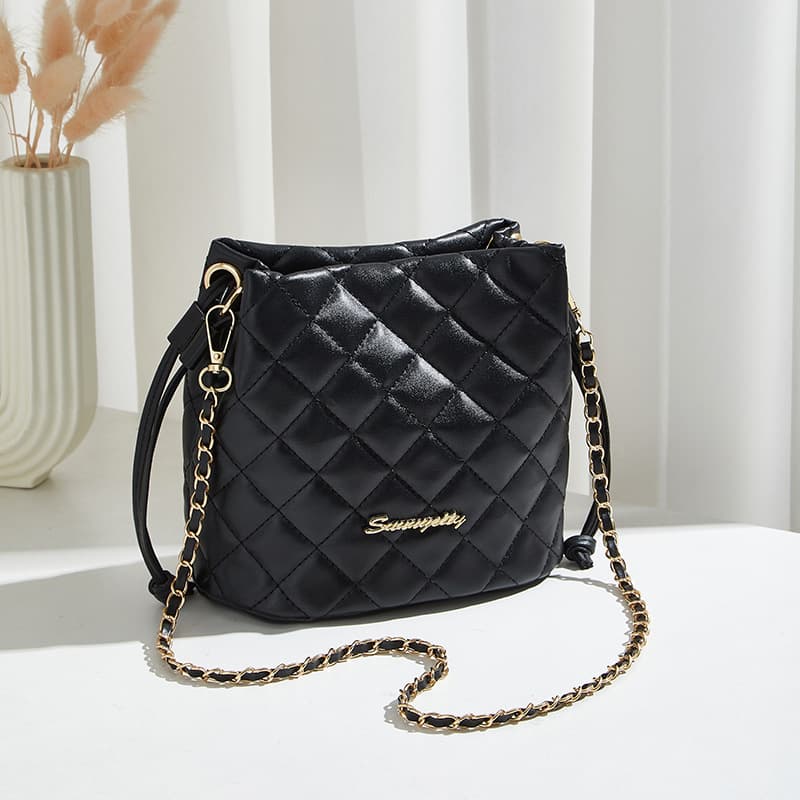 Diamond Bucket Bag 2026 New Ladies Bag Niche High Quality Design Women's Bag Korean Style Shoulder Bag