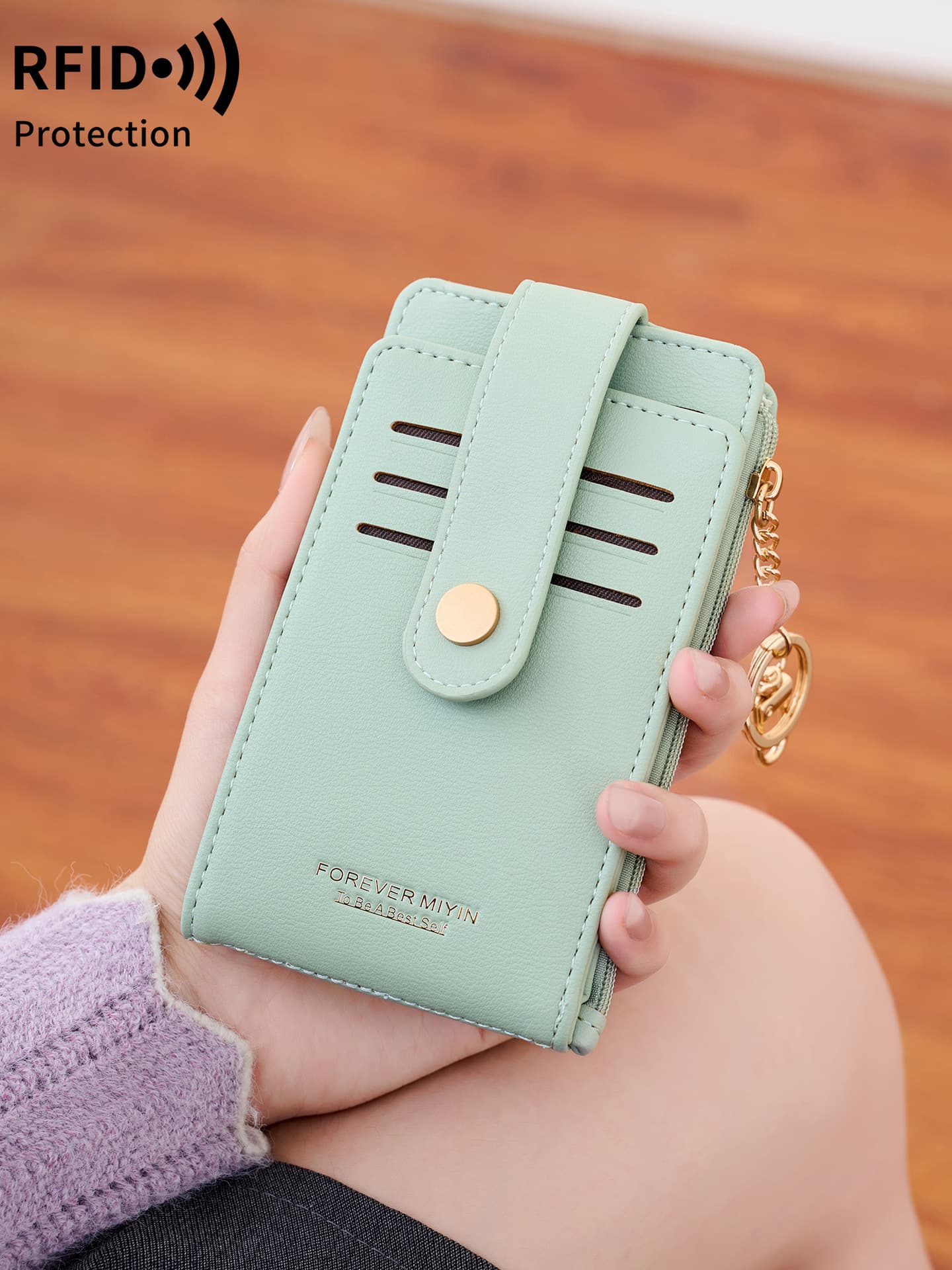 New Cross-Border Flip Medium-Long Foldable Women's Coin Card Holder PU Bi-Fold Compact Cardholder for Coins and Documents