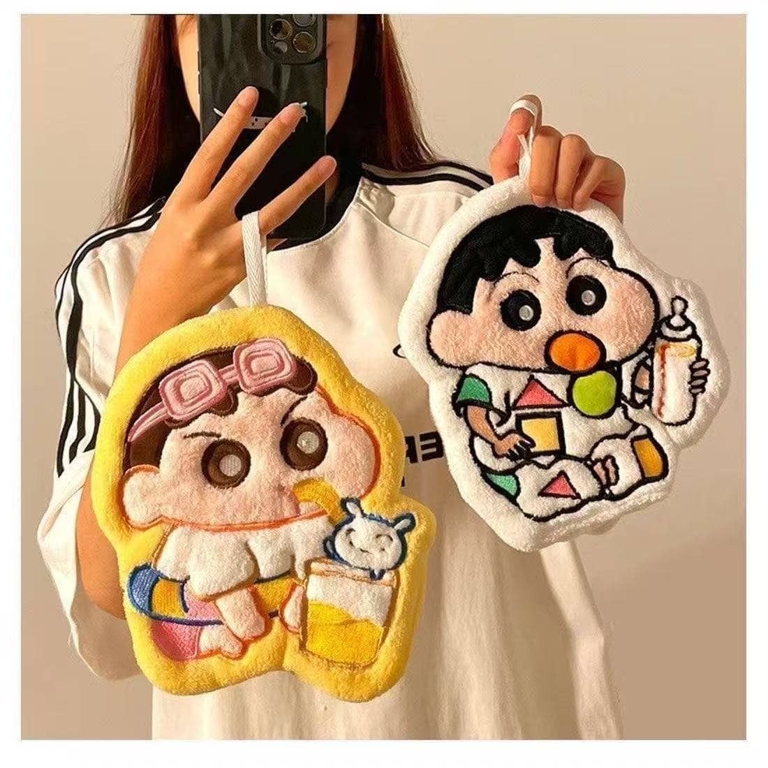 Crayon Shin-chan Hand Towel Hangable Cute Absorbent Quick-Dry Kitchen Bathroom Children's Cartoon Handkerchief Cloth Thickened